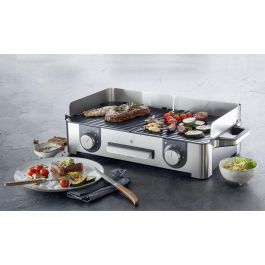WMF 0415280011 Lono Master - Grill Eléctrico de Mesa 2400W, Superficie 280x500mm, Acero Inoxidable, Antiadherente