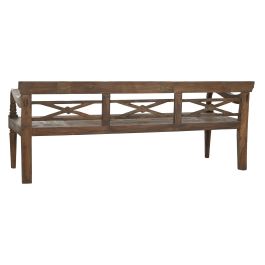 DKD Home Decor Benches 2c24 Banco de Teca Maciza Marrón Oscuro Tallado, 189x70x75 cm, Altura Asiento 44 cm DKD Home Decor Benches 2c24 Banco de Teca Maciza Marrón Oscuro Tallado, 189x70x75 cm, Altura Asiento 44 cm