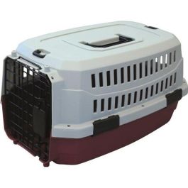 M-PETS Estuche de transporte Viaggio Carrier M - 68x47,6x45cm - Burdeos y gris - Para perro