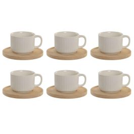 DKD Home Decor Set de 6 Tazas de Café Blancas de Porcelana y Bambú - 90ml Precio: 12.50000059. SKU: B13KHJYPV3