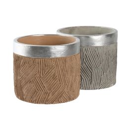 DKD Home Decor Macetero Urban Bicolor Set de 2 17 x 15 x 17 cm