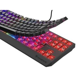 GENESIS Thor 230 TKL Teclado Gaming Mecánico Outemu Red, QWERTY Español, Retroiluminación LED RGB, USB, Negro