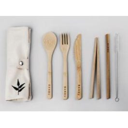 Banbu Set De Cubiertos De Bambu+Funda De Tela. Banbu Set De Cubiertos De Bambu+Funda De Tela. Precio: 11.02068. SKU: B14PS3KY7H