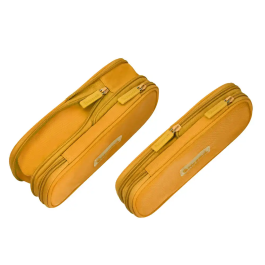 Liderpapel Estuche Portatodo Color Pop con Compartimento Extensible, 2 Cremalleras, Amarillo, 230x60 mm