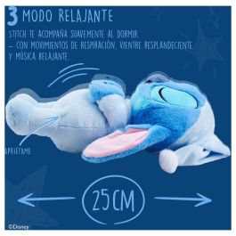 SIMBA Peluche Disney Stitch Dormilón con Sonido, Movimientos y Luz 31cm – Música Relajante, Auto Apagado