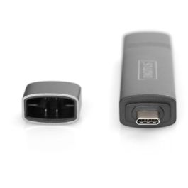 Digitus Dual Card Reader Hub USB-C USB 3.0 para tarjetas SD y Micro SD, OTG, Aluminio, 5000 Mbit/s