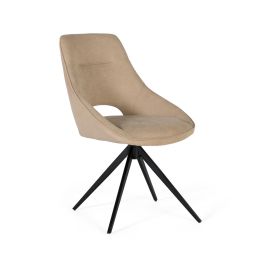 Giner Y Colomer Lote de 2 Sillas Giratorias Tapizadas en Tela Beige con Estructura de Acero Negro Precio: 423.4879. SKU: B1B6W35FV3