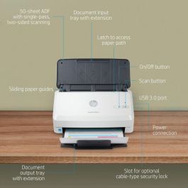 HP ScanJet Pro 2000 s2 Escáner de Alimentación de Hojas Dúplex Rápido ADF 50 Páginas Velocidad 35 ppm Uso Diario 3500 Pág.