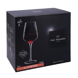 Chef & Sommelier Set 6 Copas Vino Vidrio Symetrie 55 cL Transparente con Relieve