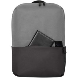 Targus Mochila Sagano Unisex para Portátil 15.6" Negro Gris, Material RPET Reciclado, con Múltiples Bolsillos y Protector de Lluvia