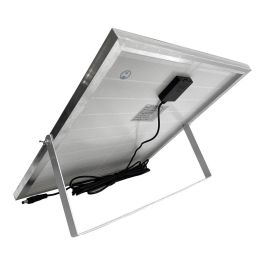 Edm Ventilador de pie solar 25W, aspas Ø40 cm, 3 velocidades, altura regulable, panel solar, blanco
