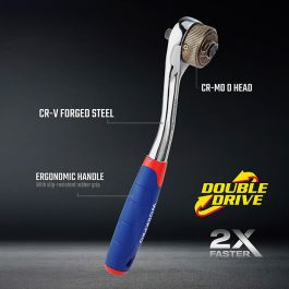 Workpro Carraca 3/8" double drive azul/rojo