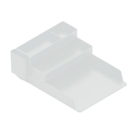 Q-Connect Organizador de Escritorio con 4 Departamentos para Documentos y Suministros, Bandeja Sobremesa de Plástico Transparente