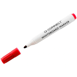 Q-connect Rotulador Pizarra Blanca Punta Redonda Color Rojo Trazo 3 mm