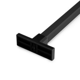 Emuca Kit de 7 varillas pantalonero y bastidor de guías con cierre suave para armarios, regulable, módulo 600mm, Negro texturizado