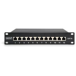 Digitus Panel de Parcheo Cat.6A Blindado, 12 Puertos, 10 Pulgadas, Negro