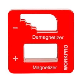 Workpro Magnetizador/Desmagnetizador para Herramientas Pequeñas Rojo 5x3x5cm - Imanta y Desimanta Destornilladores, Puntas