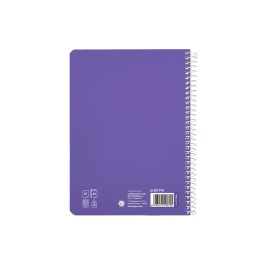 Liderpapel Cuaderno Espiral Pautaguía A5 Tapa Blanda 40 Hojas Cuadro Pautado 4mm Lila