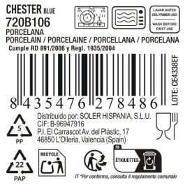 Bandeja Redonda Chester Blue 24 cm - Inde (8 Unidades) Bandeja Redonda Chester Blue 24 cm - Inde (8 Unidades)