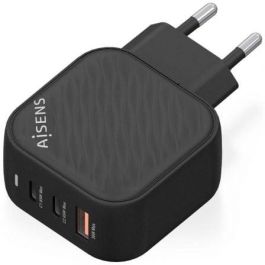 AISENS - CARGADOR GaN 65W, 2xUSB-C PD3.0 QC4.0, 1xUSB-A QC3.0, NEGRO