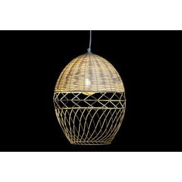 DKD Home Decor Lámpara de Techo Urban de Metal y Ratán, Marrón Claro y Blanco, Casquillo E27, 50W, para 1 Bombilla, 30x38x30 cm DKD Home Decor Lámpara de Techo Urban de Metal y Ratán, Marrón Claro y Blanco, Casquillo E27, 50W, para 1 Bombilla, 30x38x30 cm