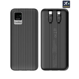 Coolbox Powerbank DP10 10000mAh Negro con Pantalla LCD, Cables Integrados USB-C y Lightning, Carga Rápida y Múltiple Precio: 20.51676. SKU: B1CQ3RCDLR