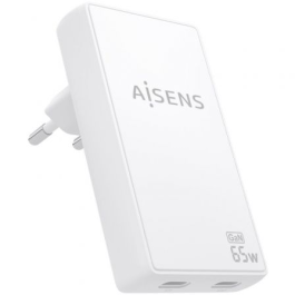 Aisens ASCH-65W2P077-W Cargador de Pared GaN 65W 2xUSB-C Blanco Precio: 20.086. SKU: B1GGLBERSL
