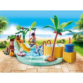 Playmobil 71529 Piscina Infantil con Jacuzzi My Life, con Tobogán, Balancín, Columpio, Agua y Burbujas para +4 años