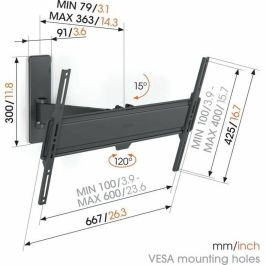 Vogel's VOG1724738434934 Soporte de pared para TV TVM 1623 Full-Motion Large, 1 brazo, 40-77 pulgadas