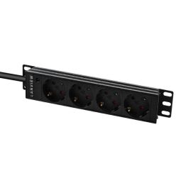 Lanview Regleta de alimentación para Rack 10'' 1U con 4 Tomas Schuko (230V), Cable 2 Metros, 13A y Protección contra Sobretensiones Lanview Regleta de alimentación para Rack 10'' 1U con 4 Tomas Schuko (230V), Cable 2 Metros, 13A y Protección contra Sobretensiones