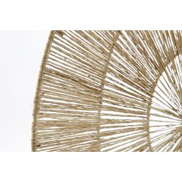 DKD Home Decor Decoración de Pared Balinés 60x60cm de Yute y Metal Natural - Pack de 2 Unidades
