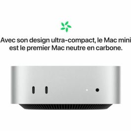 Apple MU9D3FNA Mac mini 2024 con Chip Apple M4, 16 GB de RAM, Almacenamiento SSD de 256 GB, CPU 10 Núcleos, GPU 10 Núcleos, Color Plata