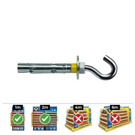 Celo Anclaje dynabolt gancho Ø8x45mm zincado acero - Caja 25 unidades Ref. 9845dg