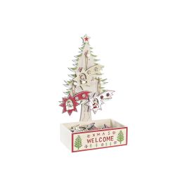 DKD Home Decor Decoración Colgante Navidad Tradicional Madera Estrella Ángel Dorado Blanco Rojo Verde Pack 12 Unidades 11x17x32 cm