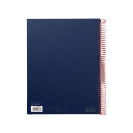 Cuaderno Espiral Liderpapel A4 Micro Jolly Tapa Forrada 140H 75 gr Cuadro 5 mm 5 Bandas 4 Taladros Color Azul