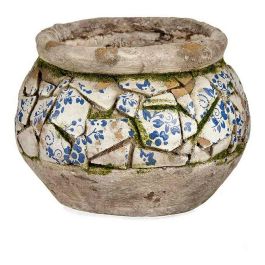 Jarrón de poliresina rústico Ibergarden 28.5 cm - Gris, Blanco, Azul (2 Unidades) Precio: 64.58999965. SKU: S3610561