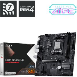 MSI B840M B Pro (AM5) Placa Base para PC, Compatible con AMD Ryzen 7000/8000/9000 Series, DDR5-SDRAM, Micro ATX Precio: 118.49999964. SKU: B16NC93QWP