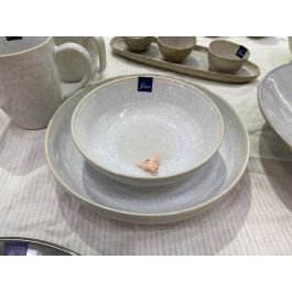 DKD Home Decor Plato Horeca Blanco Gres Esmaltado 22.8 x 22.8 x 4.5 cm (6 Unidades) Apto Horno Microondas Lavavajillas