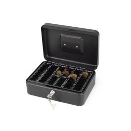 Q-connect Caja caudales 250x180x90 mm Negra con Portamonedas