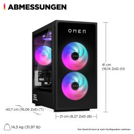 HP GT16-0192ng Gaming Desktop (schwarz, ohne Betriebssystem)