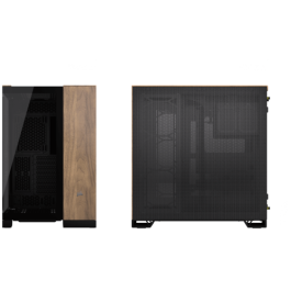Corsair CC-9011282-WW Carcasa PC Midi Tower Gaming con Ventana Lateral, Vidrio Templado e Iluminación Multicolor Negro y Nuez
