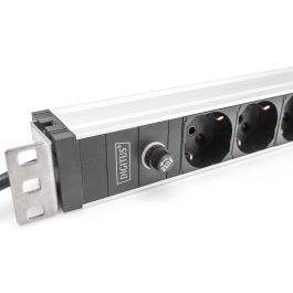 Digitus Regleta PDU 8 Tomas Tipo L con Enchufe IEC C14, 1U, para Montaje Horizontal/Vertical, Cable 2m