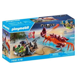 Playmobil Batalla Con El Cangrejo Gigante Set 71532 Pirates Con Cañón y Pinza +4 Años