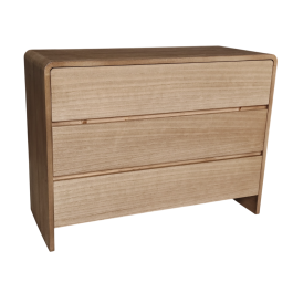 DKD Home Decor Cómoda Urban de Paulownia y Olmo, 3 Cajones, Marrón, 40 x 100 x 80 cm