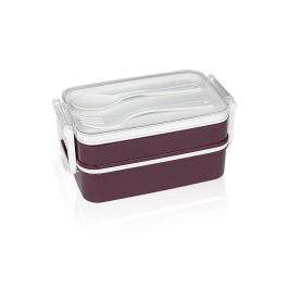 Fiambrera de plástico 2 niveles con cubierta Thermosport (12 Unidades) Fiambrera de plástico 2 niveles con cubierta Thermosport (12 Unidades)