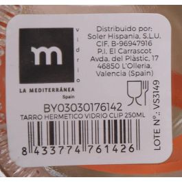 Tarro Hermético de Vidrio con Cierre Clip 250 ml - La Mediterranea (36 Unidades) Tarro Hermético de Vidrio con Cierre Clip 250 ml - La Mediterranea (36 Unidades)