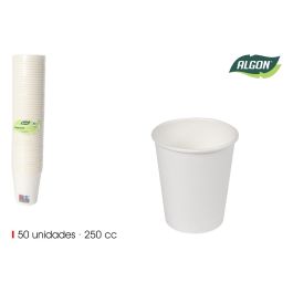 Set de 50 vasos blancos de cartón 250 cc Algon - Inde (18 Unidades) Precio: 42.50000007. SKU: B197LYQQGY