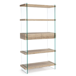 DKD Home Decor Green house 21 Estanteria Moderno Natural Transparente Cristal y MDF 90 x 35 x 180 cm Precio: 277.50000003. SKU: B1FEMGWFQT