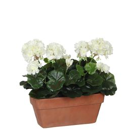 Mica Decorations Geranio PVC Blanco en Jardinera para Balcón 29x13x40cm Precio: 39.49999988. SKU: S7904692