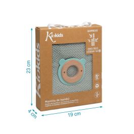 KioKids Set Manta Bambú y Mordedor Madera-Silicona Salvia